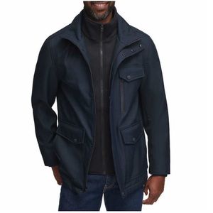 Andrew Marc Men Textured Jacket - BLUE - SMALL